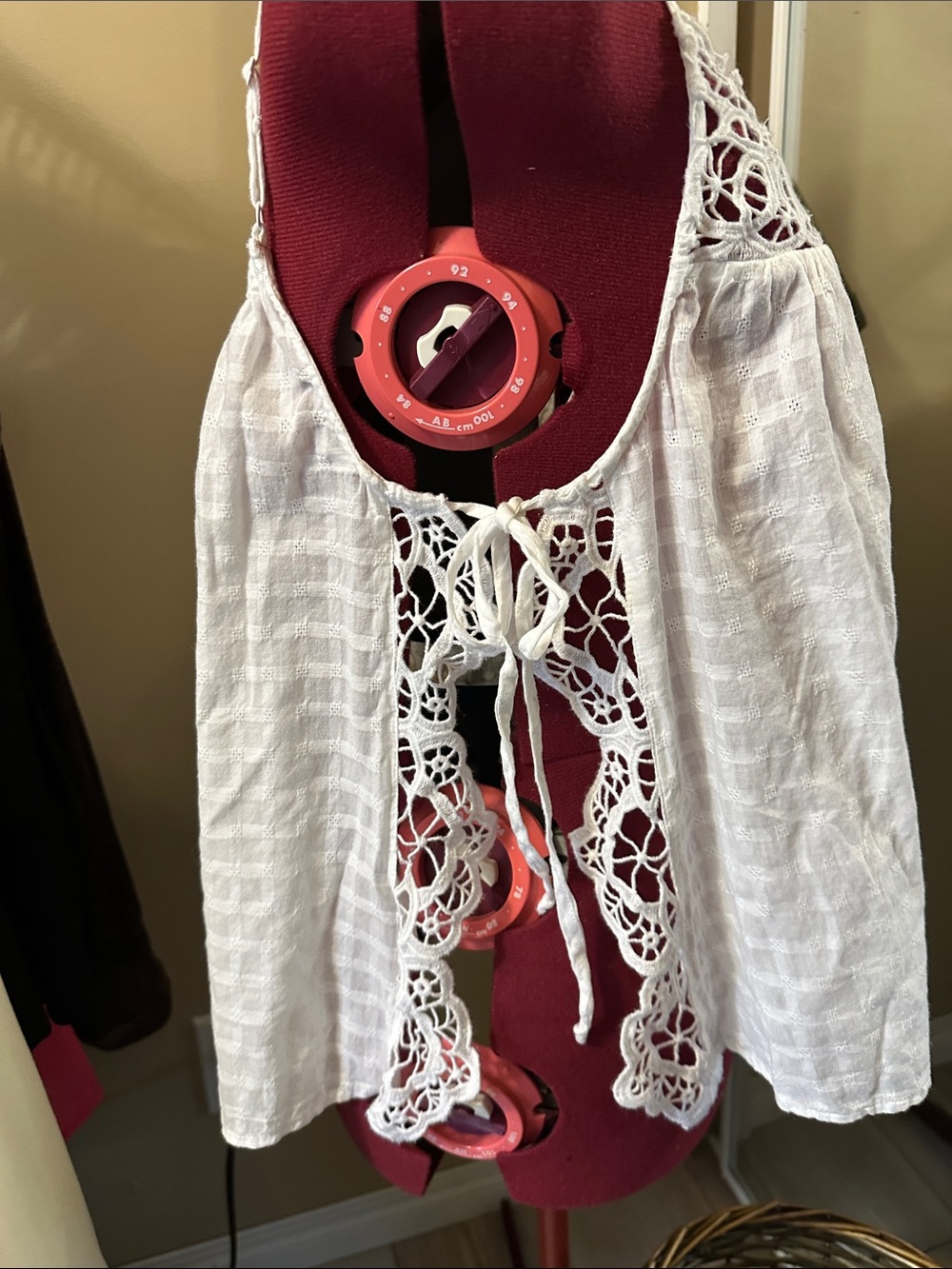 American Eagle Outfitters White Crochet Yoke Camisole